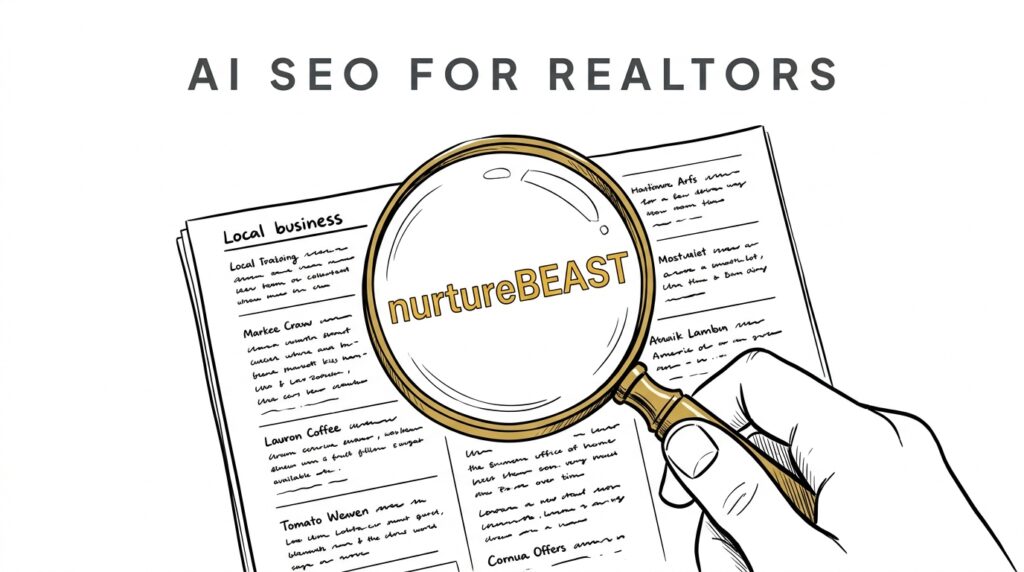 AI SEO for realtors magnifying glass spotlight - nurtureBEAST