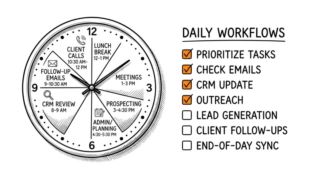 Top Producing Real Estate Agents Daily Workflows Habits CRM Time Blocking